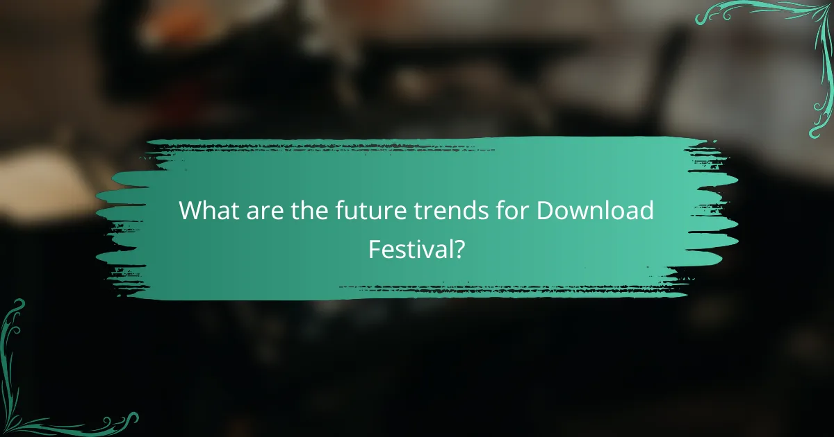 What are the future trends for Download Festival?