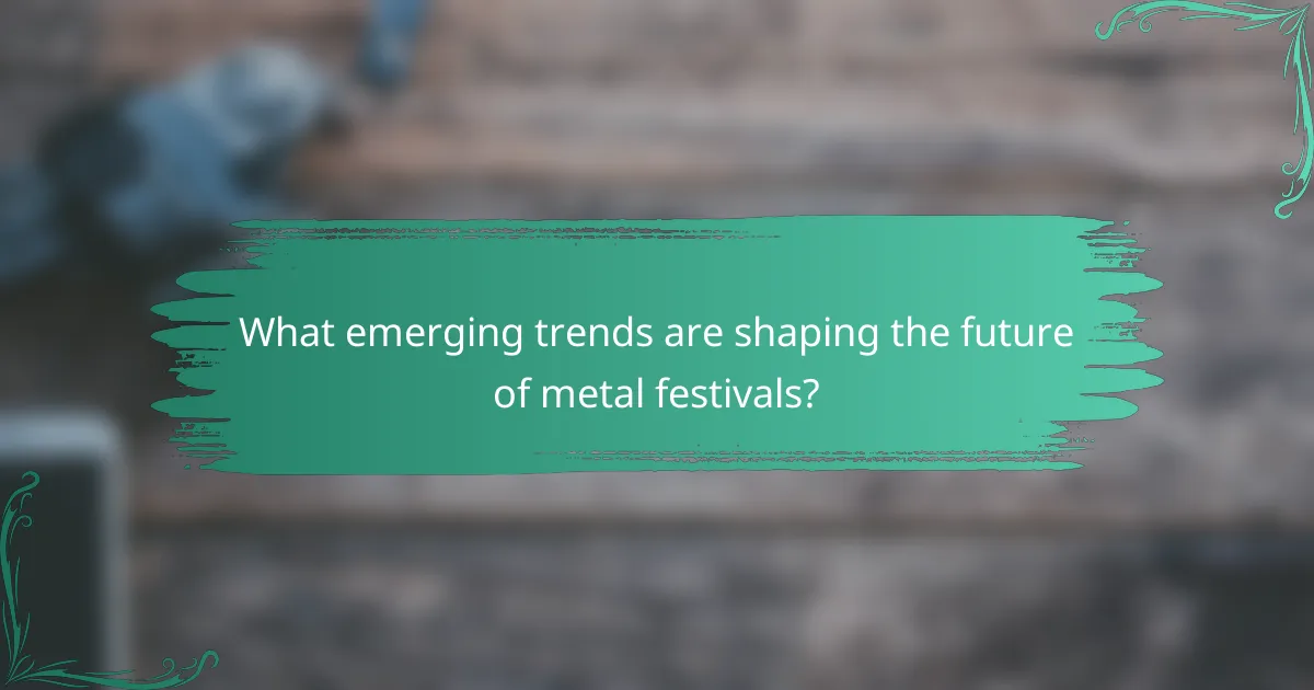 What emerging trends are shaping the future of metal festivals?